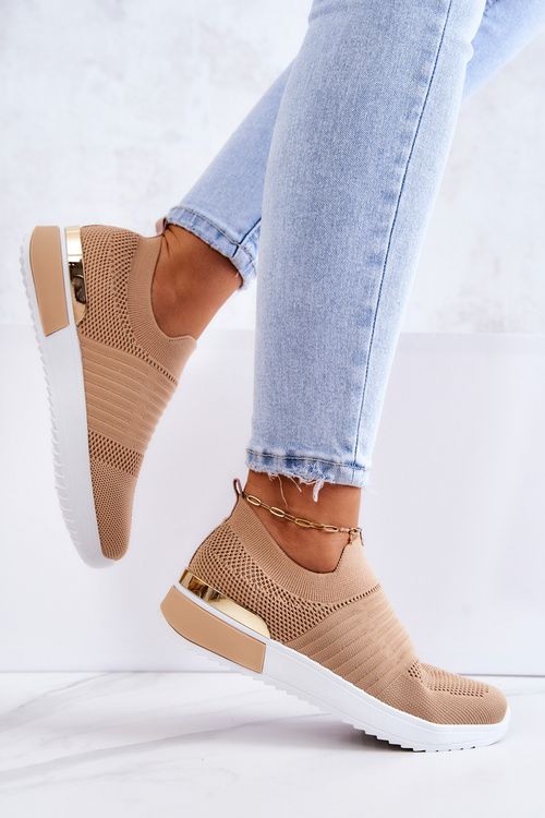 Buty Sportowe Materiałowe Beżowe Lorento
