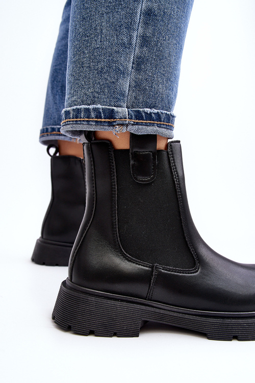 Women's black zip-up ankle boots Ramhel