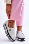 Women's Openwork Leather Sneakers Slip-On White Sorito