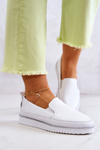 Women's Leather Slip-On Sneakers S.Barski White
