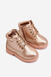 Children's Trappers Boots Warmed Pink Gold Dexter