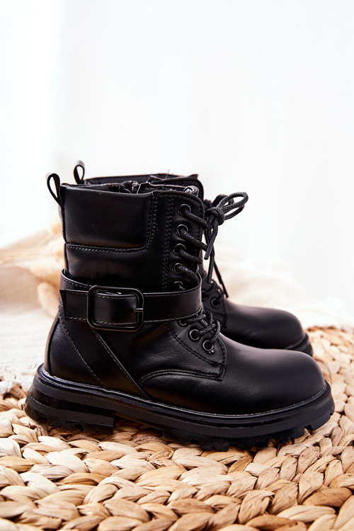Children's Boots With Buckle Black Dollay