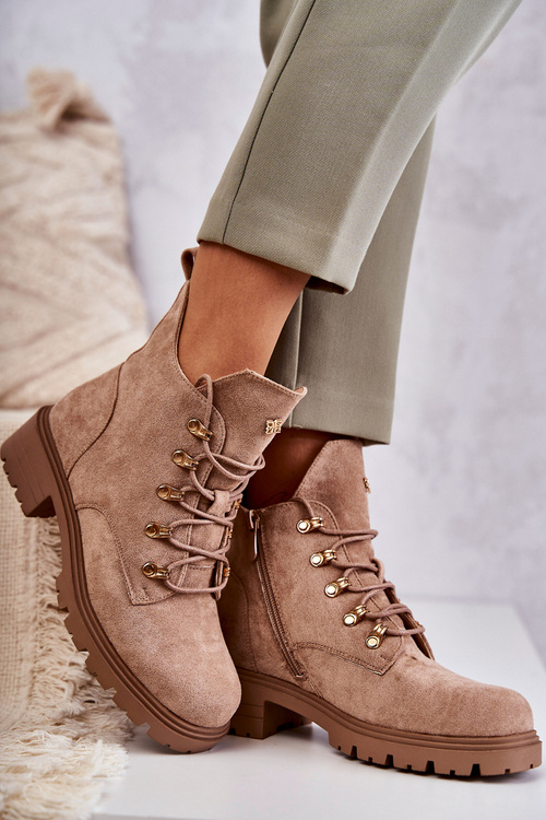 Classic Women's Suede Boots Beige Telma