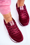 Damskie Sportowe Obuwie Sneakersy Big Star Bordowe GG274522