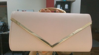 Elegant Clutch Bag With Chain Pink
