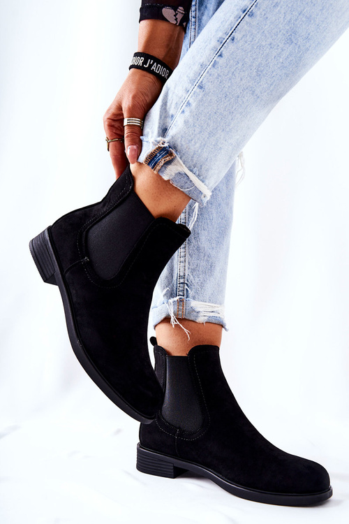 Suede Lace-up Boots Black Astate