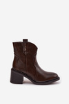 Insulated Women's Ankle Boots On Heel Chocolate Brilynn