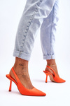 Classic Pointed Heels Neon Orange Whitley 