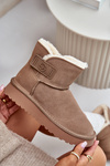 Leather Suede Snow Boots With Fur Vinceza 97951 Beige