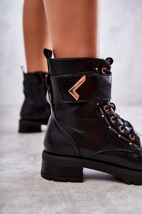 Insulated Leather Snake Boots Black Colira