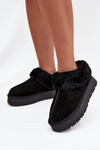 Leather Suede Snow Boots Women's With Fur Black Mivelle