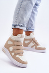 Women's High Sports Shoes On Hidden Wedge Beige Inari