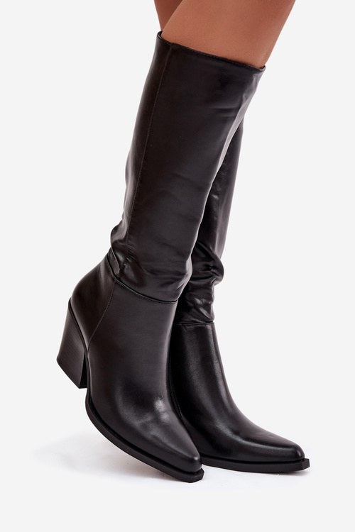 Women's Platform Boots with Lining Black Katelle