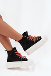 Suede Insulated Women's Sneakers on a Thick Platform GOE SS2N4046 Black