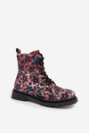 Women's Insulated Ankle Boots In Flowers Artiker 57C1051 Pink
