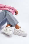 Sneakersy Skórzane Masywna Platforma Białe Zazoo 2F-7033