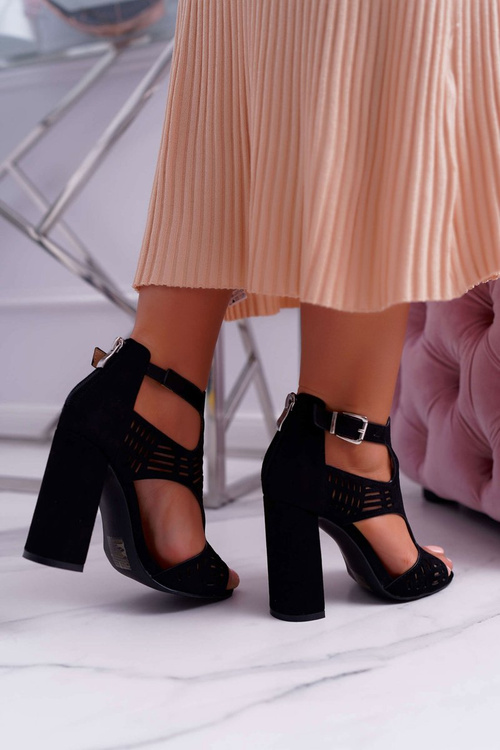 Women's Stiletto Sandals Peep Toe Black Carmelita