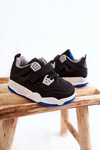 Children's Leather Sports Shoes Black and navy blue Marisa