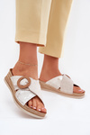 Wedge Sandals For Women With Decorative Buckle Light Beige Inblu RV000012