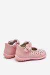 Children's high openwork ballerinas with Velcro pink Jianna