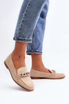 Women's Loafers with Chain Beige Ambrise