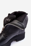 Leather Boots With Flat Heel And Zip Black Vimal