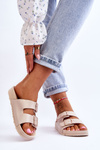 Women's Platform Slides Beige Vertigo