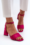 Ladies High Heel Sandals Made Of Eco Suede Fuchsia Vinceza 17328