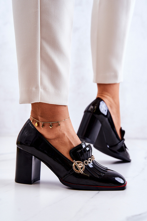 Lacquered Trendy Pumps Black Jenice