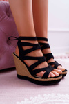 Women's Sandals Strap Heel Black Liluena