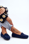 Women's Suede Moccasins Navy Lenvie