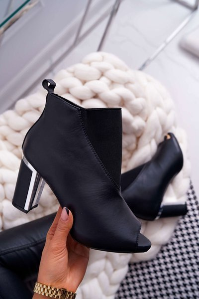 Women's Stiletto Boots Open Toe Slip-On Black Germen