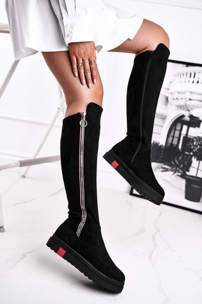 Women's High Boots Suede Black Melbro