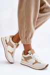 Women's Fashionable Wedge Sports Shoes White-Beige Yuki