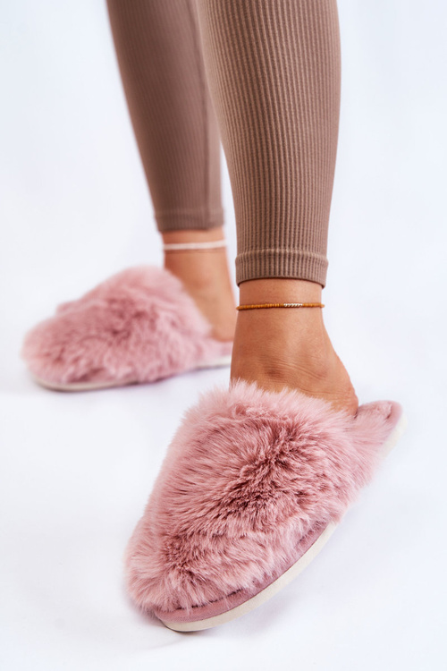 Papcie Damskie Futrzane Różowe Sheryl