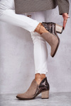 Women's leather boots on a high heel Maciejka Beige 04492-43