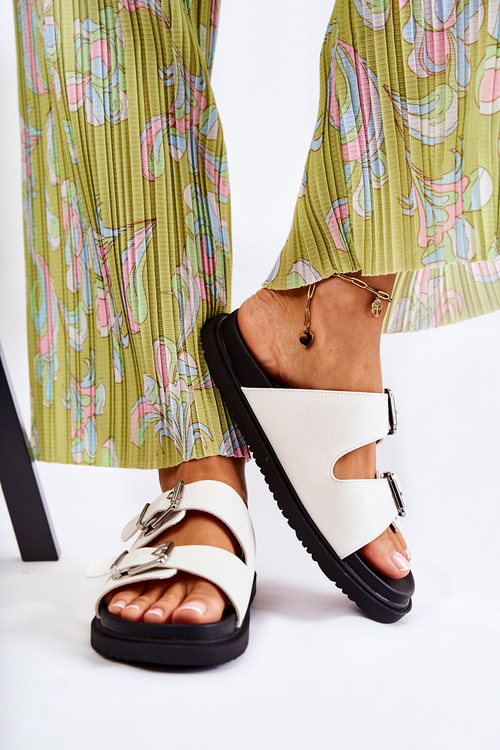 Klapki Klasyczne Wsuwane Damskie Białe Weston