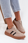 Suede Women's Sneakers On Platform Beige Elivienne
