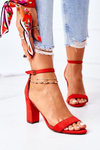 Suede High Heel Sandals Red Florence