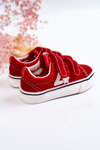 Classic Children's Sneakers With Velcro Red Phiris