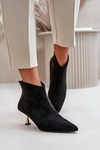 Women's Stiletto Heeled Eco Suede Boots Black Terlena