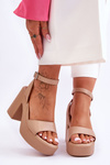 Fashionable Sandals On Massive Heel Pink Karmine