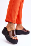 Women's Transparent Wedge Slippers Black Eliane