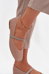 Women's Ballerinas With Shiny Straps Dark Beige Ilirene