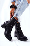 Knotted Stiletto Booties Heated Black Nerynis