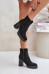 Block Heels Made of Eco Suede Black Mesiella