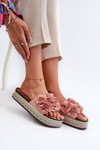 Women's Platform Sandals Adorned with Flowers Pink Nodina