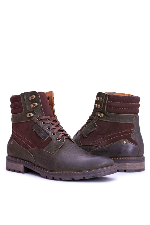 Neex Olive Leather Warmed Men's Grigor Boots