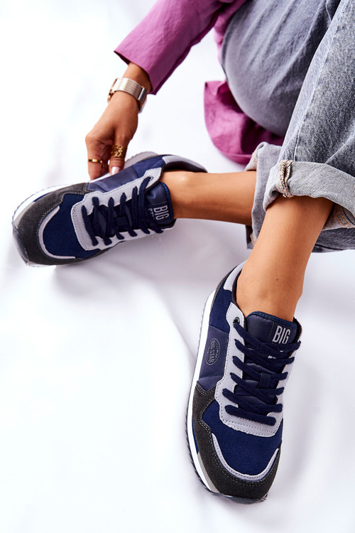 Buty Sportowe Platforma Big Star Granatowo-Szare GG274A056