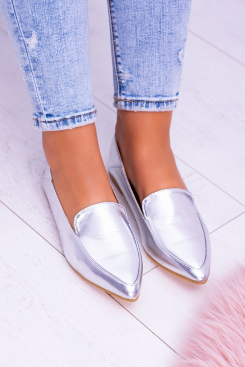 Silver Mirrored Mokassins Women's Lu Boo Mireldo